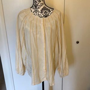 Cream and gold peasant blouse